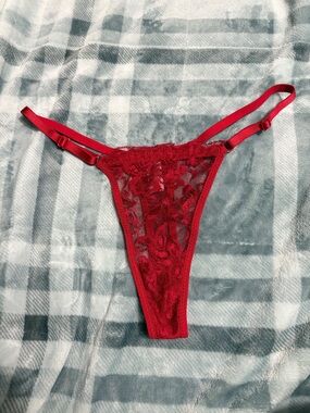 Red Lace Sheer Thong